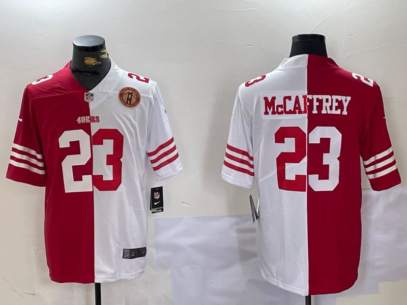 Men San Francisco 49ers #23 Mccaffrey Red White Nike 2024 Limited NFL Jersey style 10083->indianapolis colts->NFL Jersey